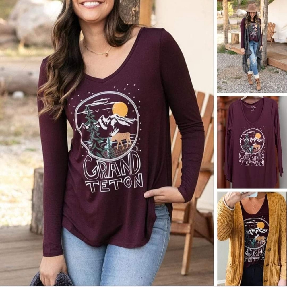 NWOT Grace and Lace Grand Teton tee SZ MEDIUM